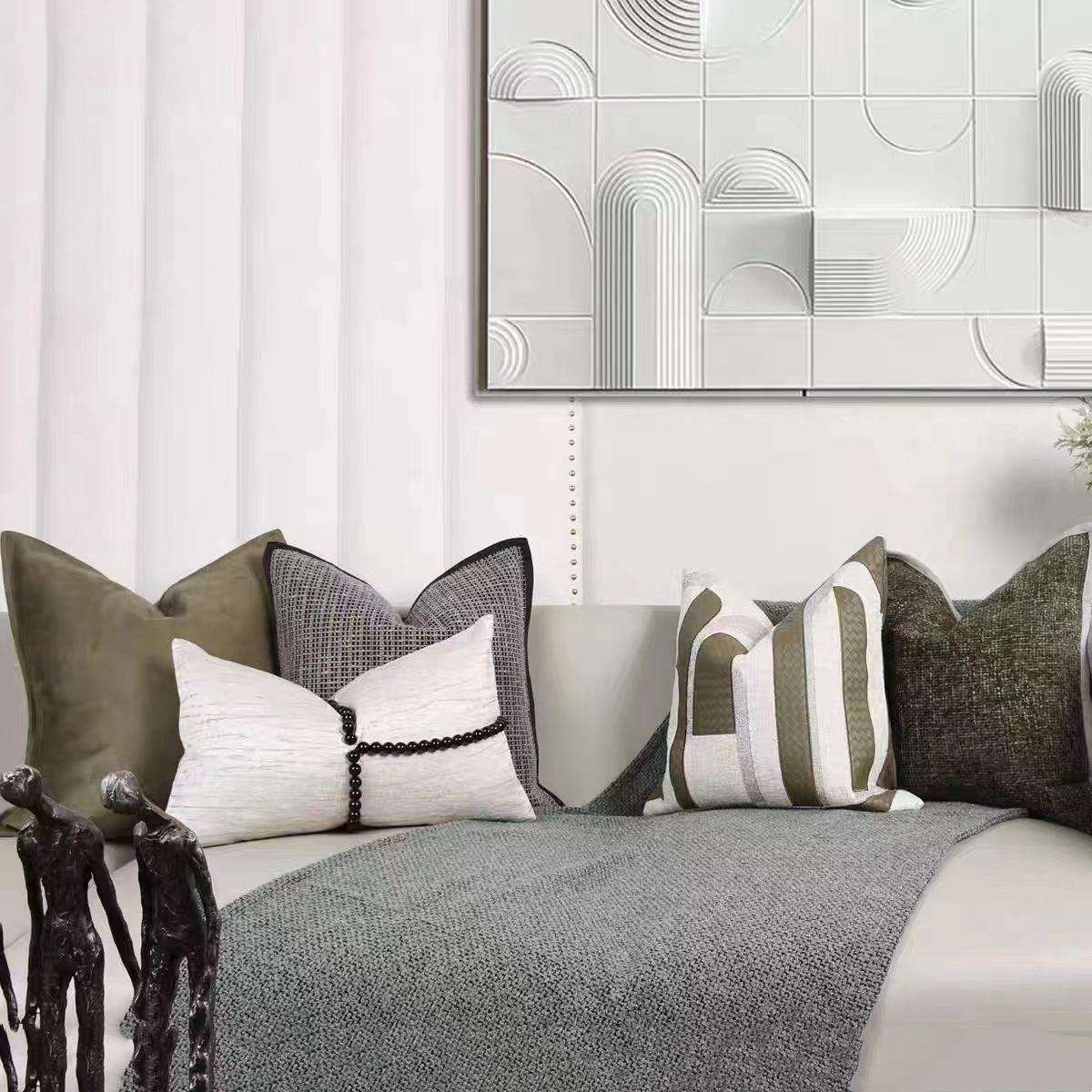 样板房抱枕轻奢简约现代软装沙发客厅靠垫方枕样板间酒店抱枕