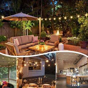 厂家插电G40钨丝灯串欧规美规英规跨境电商庭院防水装 饰灯串