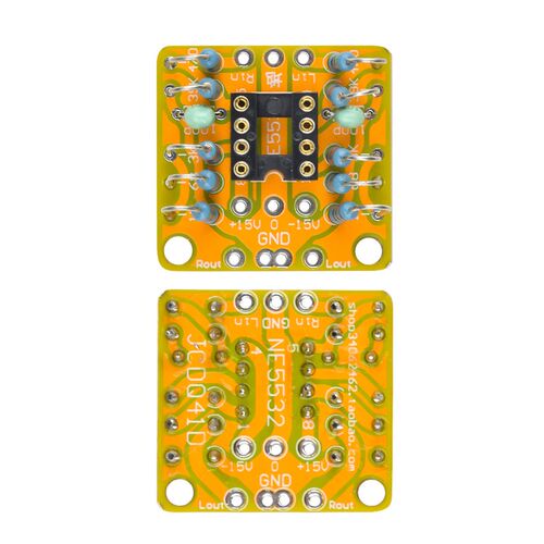 JCDQ41D双运放5532前级3倍直流放大板沉金PCB 发烧前置音频成品板