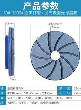 金刚石抛光片大理石英石材花岗岩陶瓷翻新蜗牛扣磨边倒角加厚磨片