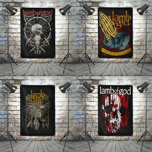 重型旗摇挂布队滚羔羊装饰行金属乐酒吧会所大上琴挂帝的旗音乐节