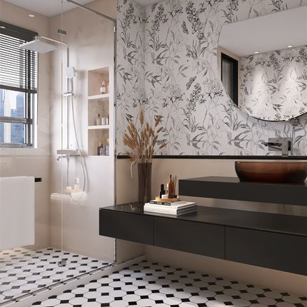 法式400800植物花砖厨房卫生间F纯色墙砖厕所复古瓷砖燕子花片