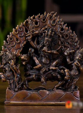 吉祥母天工艺品像寸  紫吉祥3手工铜像天铜铜像  尼泊尔女