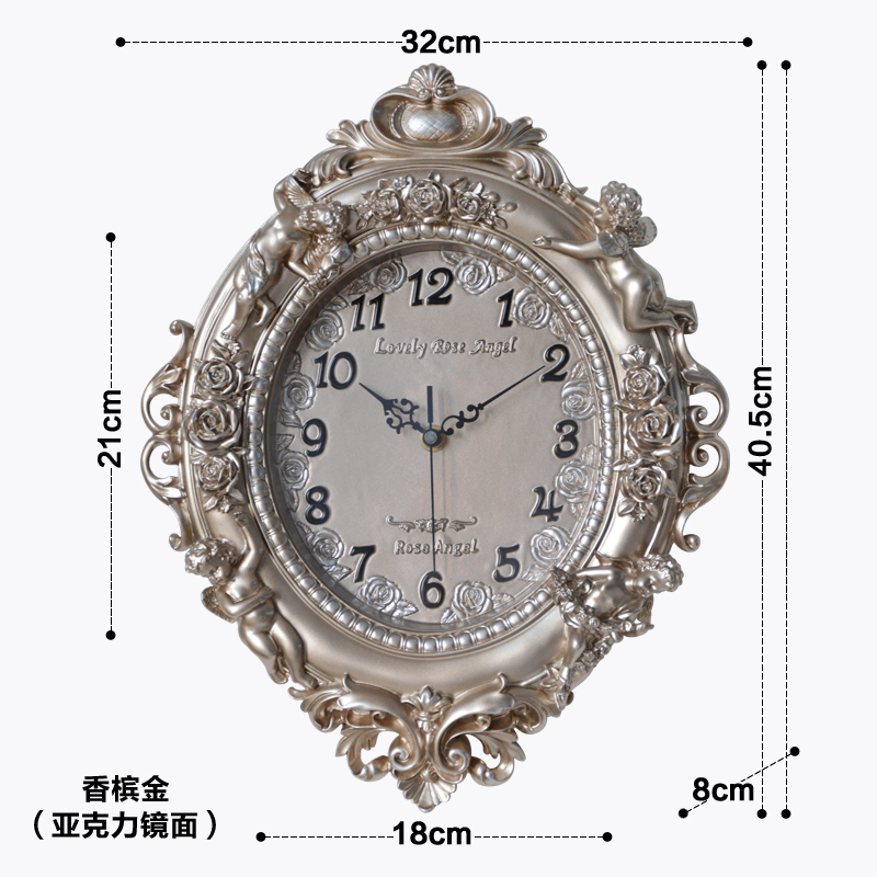 欧式装饰钟表创意客厅石英钟静音C挂钟家用卧室艺术单面宾馆挂表