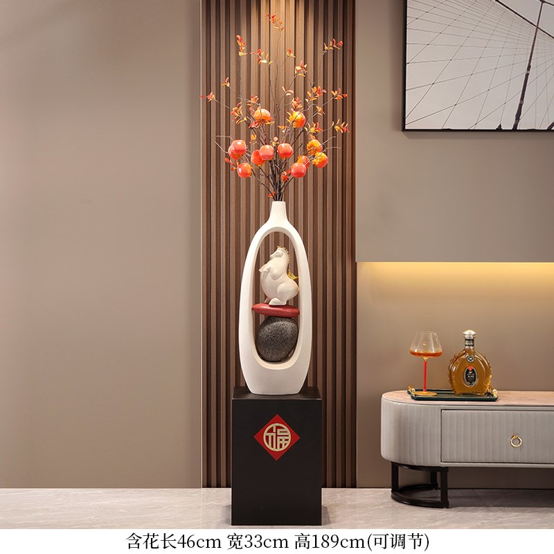 马上有钱客厅大型j落地摆件高级感电视柜沙发旁招财装饰品开