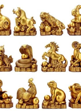 纯铜十二生肖g12生肖摆件大号铜鼠铜牛虎兔龙蛇铜马羊猴鸡狗猪属