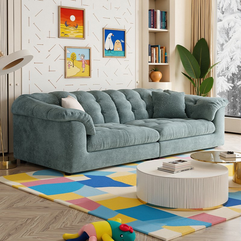 奶油风沙发小户型客厅202B5新款简约花瓣云朵直排沙发