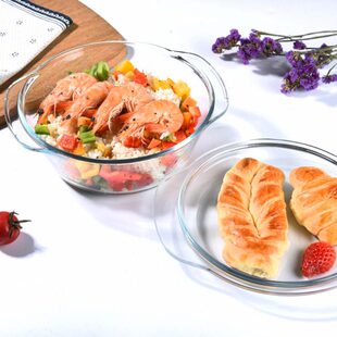 蒸煮玻璃器微波炉烤箱带盖专用皿加热耐热可高光波炉具温容器蒸笼