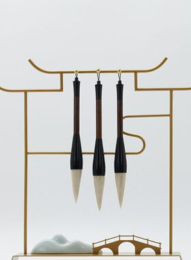 毛笔架摆件陶瓷铁艺办公室桌间样板房新中式电视柜软装饰品面创意