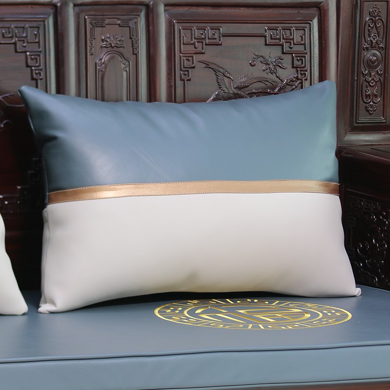 红木沙发真皮腰i枕抱枕罗汉床大靠包中式椅子护腰靠头层牛皮靠背