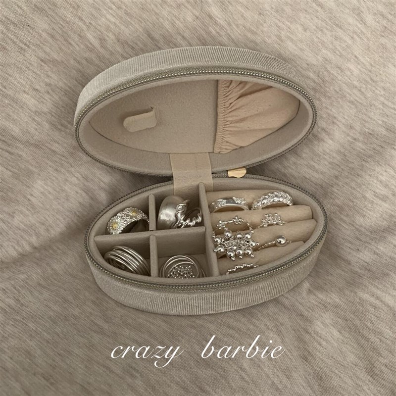 实用主义!minim旅游小型便携式丝绒首饰盒大容量精致轻奢饰品盒子