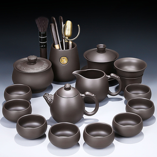 原矿紫砂功夫茶具浮雕龙蛋壶盖碗茶杯整套泡茶器中R式 茶具2024新