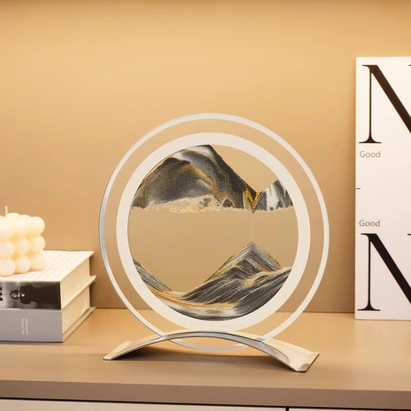 创意3D流沙画摆件电视柜酒柜客厅桌面装饰品艺术沙漏轻奢礼物家居