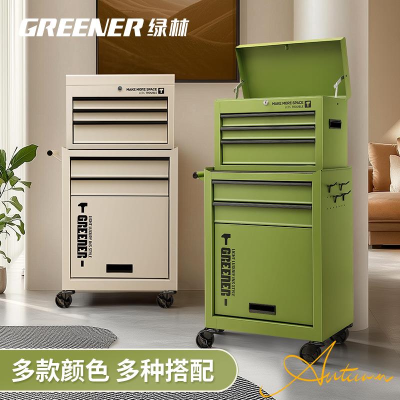 GREENER收纳车工业风收纳柜推车画室咖啡画室收纳移动抽屉置物架图片