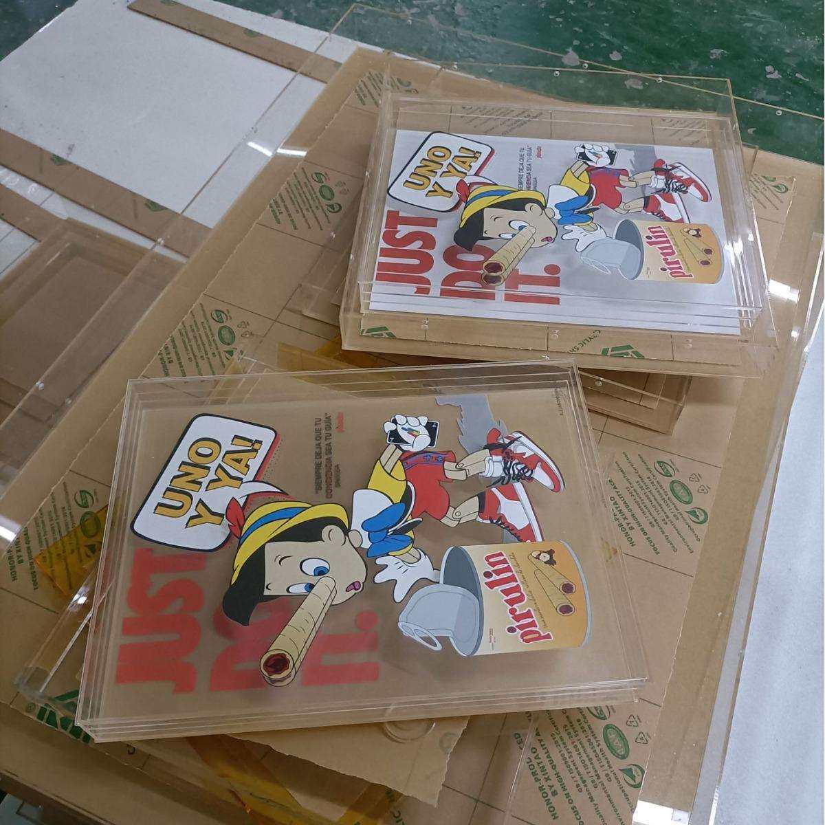 透明+UV打印亚克力6面盒罩子 亚克力多层盒子