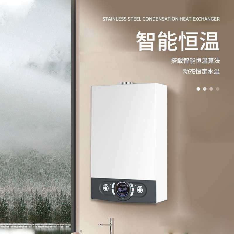 燃气壁挂炉不锈钢冷凝换热节能定时洗浴热水爱客多供暖家用采暖炉