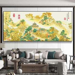 蓬莱仙境图十字绣2024新款线绣中国风景名画大客厅卧室简单自己绣