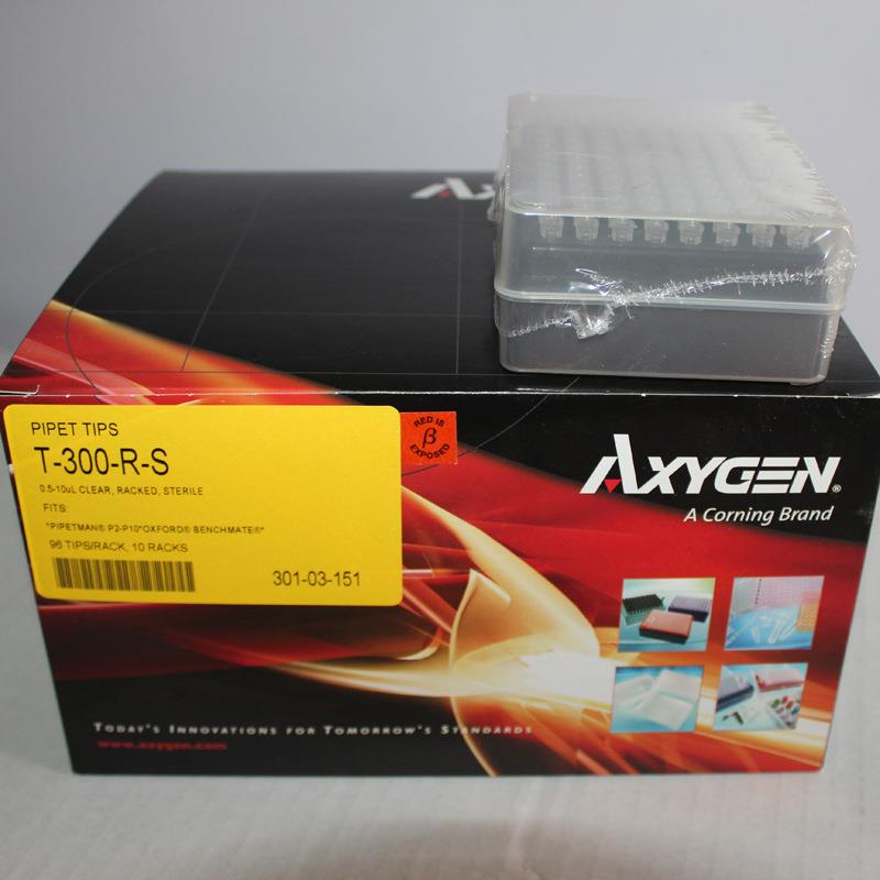 爱思进Axygen0.5-10ul盒装灭菌透明吸头,96支/盒50盒/箱T-300-R-S