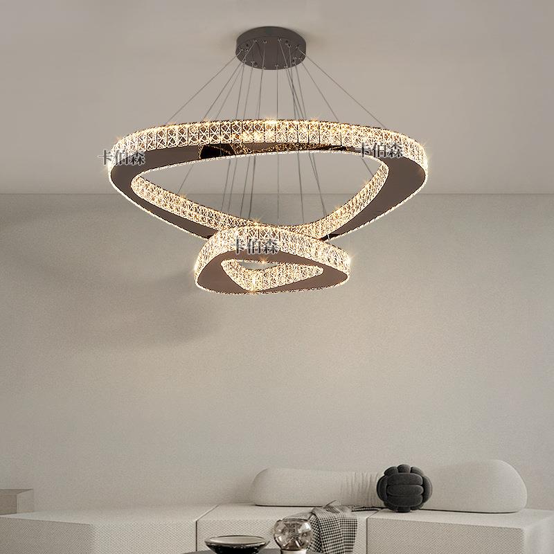 设计师款意式客厅水晶吊灯全光谱大气餐厅吧台灯轻奢大厅主灯