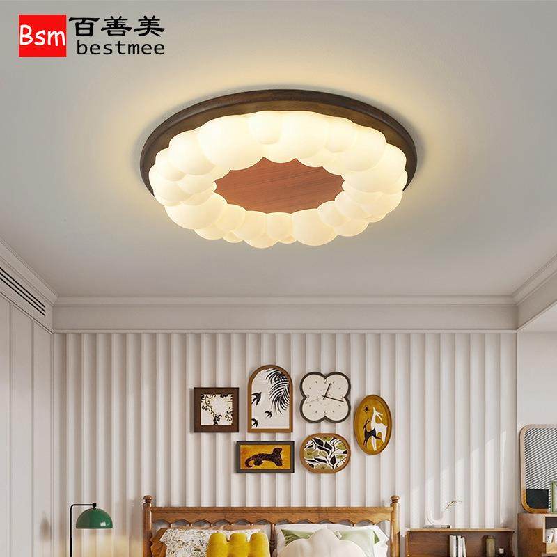 复古卧室吸顶灯中古风简约超薄胡桃木圆形主卧书房全光谱护眼灯具,鲜花速递/花卉仿真/绿植园艺,割草机/草坪机,淘宝优惠券,粉丝福利购,淘宝优惠卷