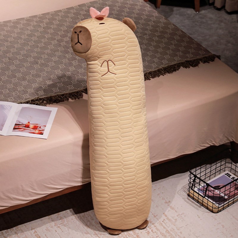 卡皮巴拉长条抱枕l女生睡觉专用孕妇男生款床上夹腿侧睡枕头靠毛