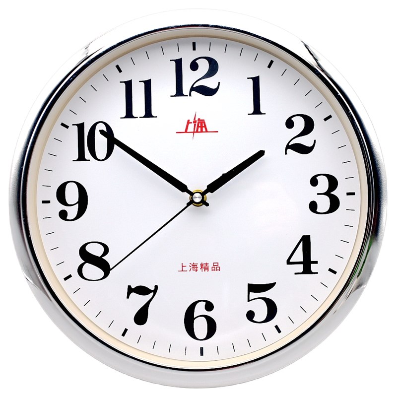上海14英寸静音方形大挂钟客厅办公室现代简P约石英钟墙上挂表时