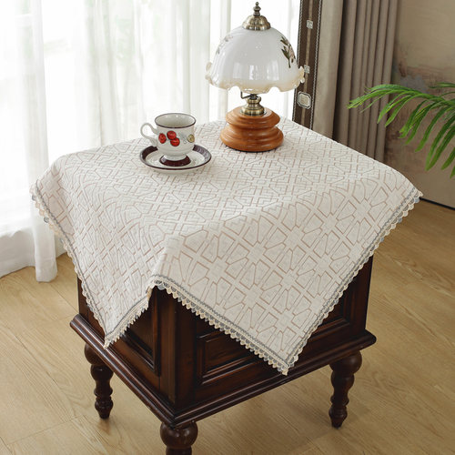 欧式床头柜盖布轻奢风高级感法式高档正I方形角几边几茶几桌布布