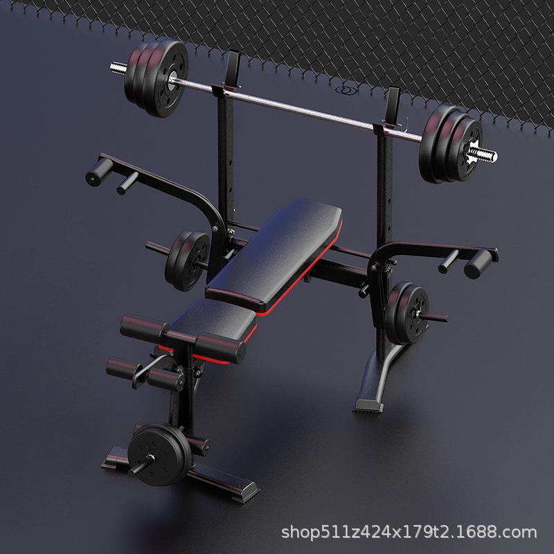 艾踏多功能举重用品家用卧推训练架杠铃套装组合可折叠深蹲架
