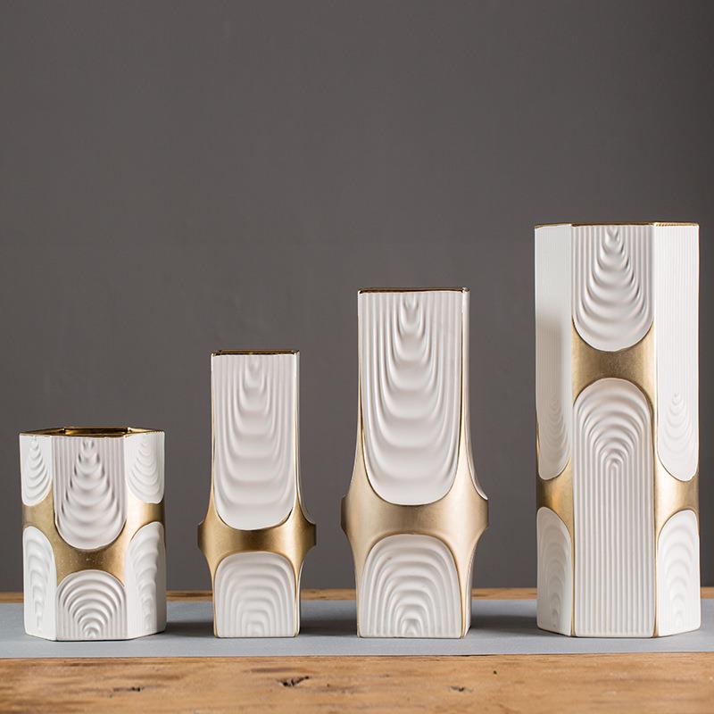 雨彤简约现代白色创意文艺台面客厅陶瓷插花瓶风摆件鲜花水养干花