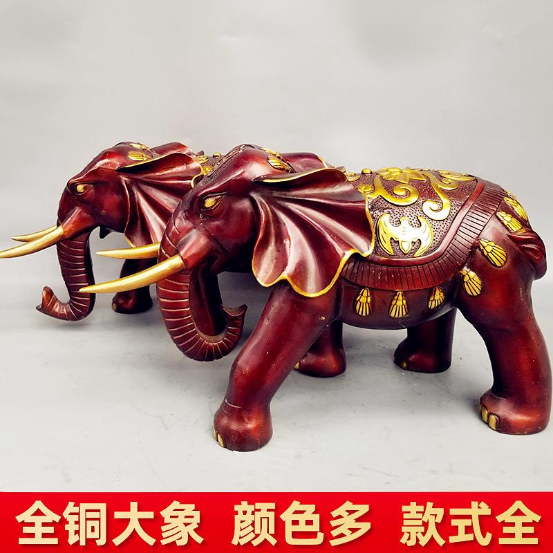 大号铜大象一对吸财象吉祥如意铜象妙音铜艺家居工艺装饰品摆件