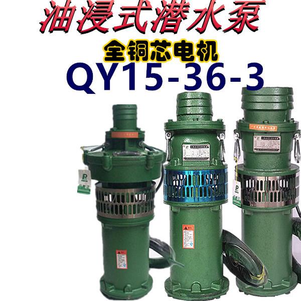 QY15-36-3油浸泵3KW2寸潜水泵深井池塘高压抽水排灌浇水三相380V
