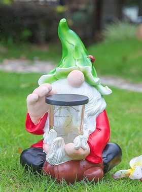 欧式卡通田园精灵太阳能灯户外别墅花园庭院树脂工艺品创意摆件