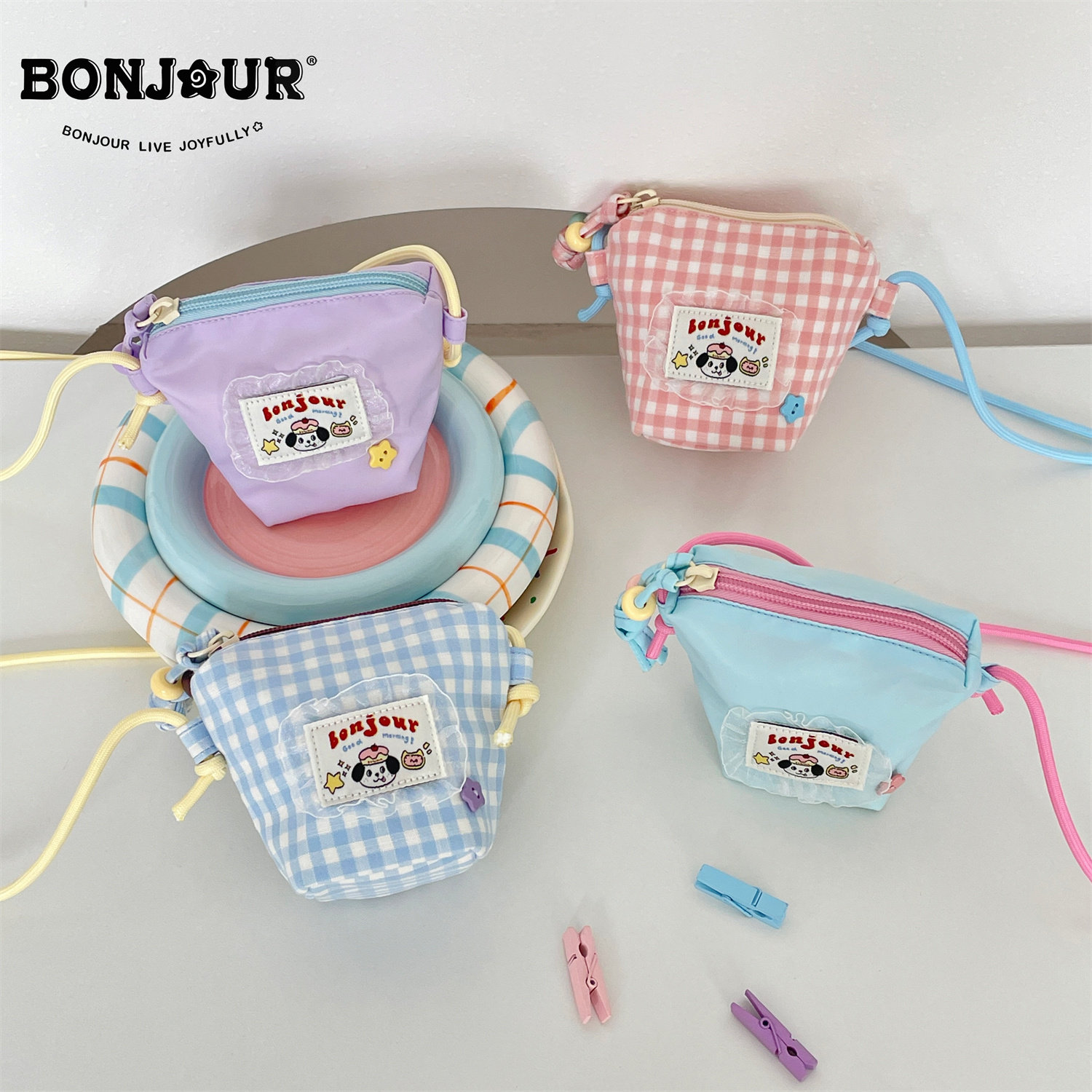 Bonjour新款自制迷你豆腐包马卡龙女生单肩包高颜值学生斜挎小包