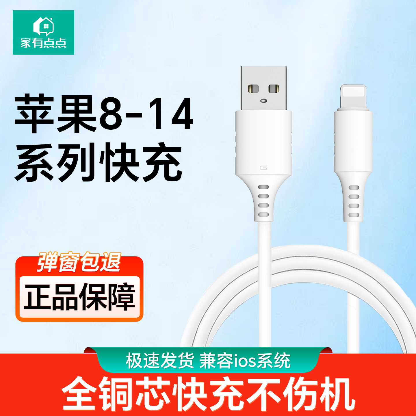 家有点点苹果数据线20W快充套装