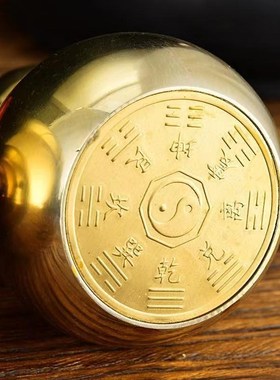 风水纯铜葫芦摆件k镇宅招财有叶光面葫芦工艺礼品家居客厅装饰摆