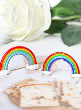 七彩卡通彩虹工艺品小摆件 儿童生日精致礼物办公室解压ins风饰品