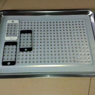 英航钢化盖板玻璃耐高温硅胶丝印烤垫不锈钢托盘350/500/400/600