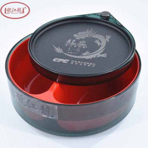 龙江龙竞技散炮饵料盒拉饵盘双层饵料盆拌饵盆开饵盆散炮食盒