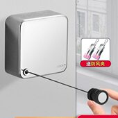 隐形伸缩晾衣绳阳台免打孔不锈钢晾衣神器室内收缩晾衣架子卫生间