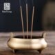 黄铜香炉家用供奉室内供佛立线香佛具用品佛前双耳三足香薰炉金色
