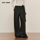 JUST 子 男女高级垂坠感灰色设计慵懒风中性通勤裤 SHINE时晒西装 裤