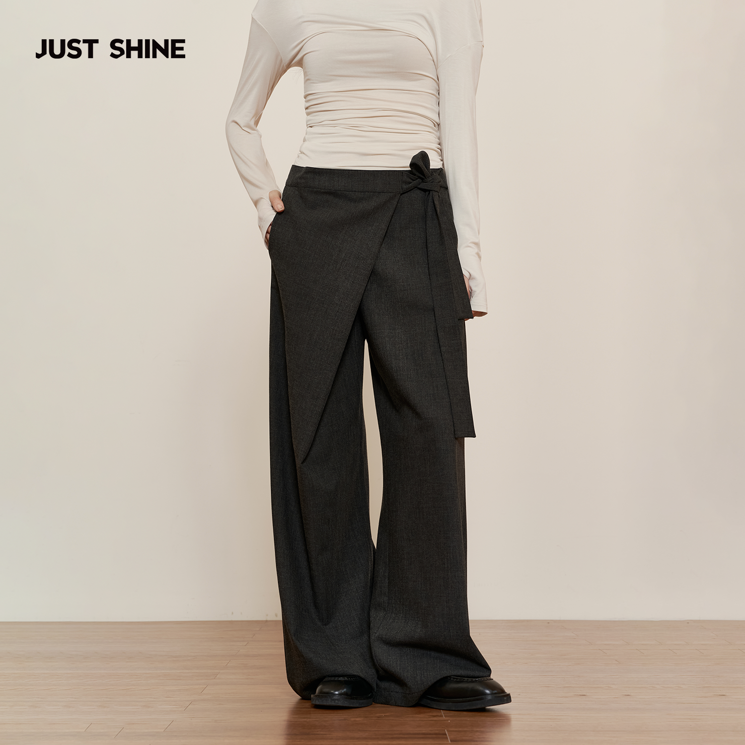 JUSTSHINE慵懒风垂坠感灰色