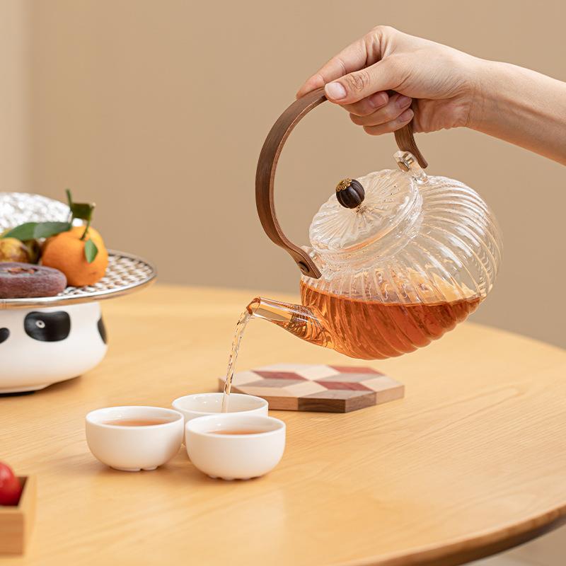 熊猫靓仔电陶炉家用围炉煮茶器具玻璃壶耐高温电热炉泡茶壶电磁炉