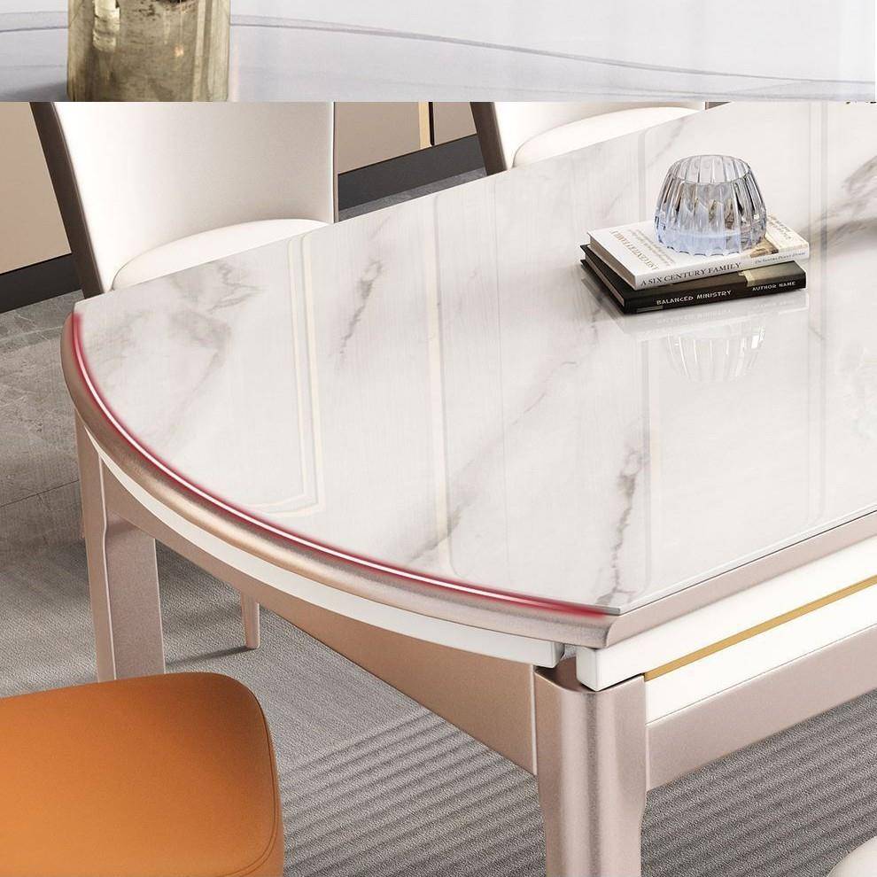 岩板餐桌椅组合现代简约轻奢家用小户型伸缩折叠吃饭桌子可变圆桌