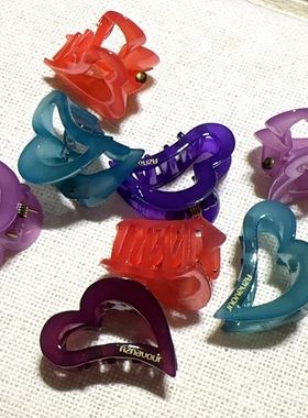 韩国东大门AZ高级感醋酸爱心发夹女后脑勺盘发小号抓夹鲨鱼夹发饰