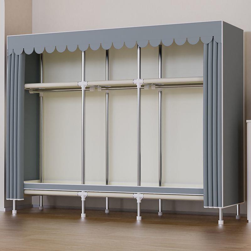 简易衣柜出租房家用卧室组装钢管加固加粗加厚收纳柜大号布衣柜子