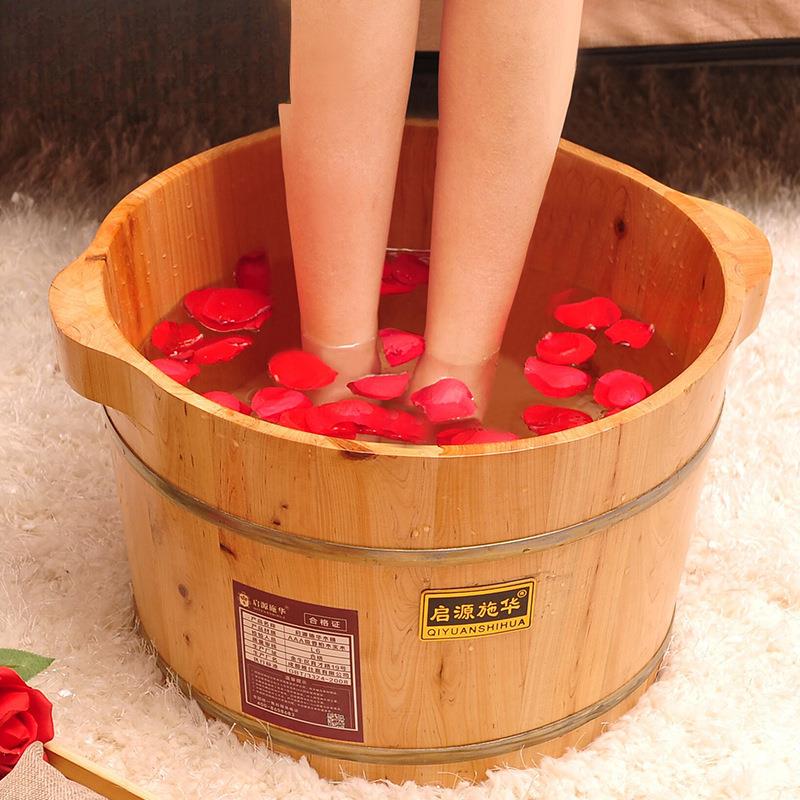 足浴桶泡脚桶木桶家用过小脚洗脚盆按摩保温小木盆木质实木养涛森