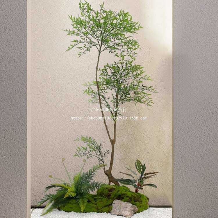 森空间仿真绿植造景入户楼梯橱窗微景观玄关角落植物摆件苔藓软装