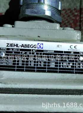 ZA 801-4 德国ziehl-abegg 230/400V 50hz 0.55KW 1390rpm 电机