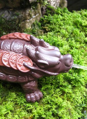 陶瓷紫砂招财龙龟貔貅创意水族鱼缸假山盆景摆件精品复古石头摆件
